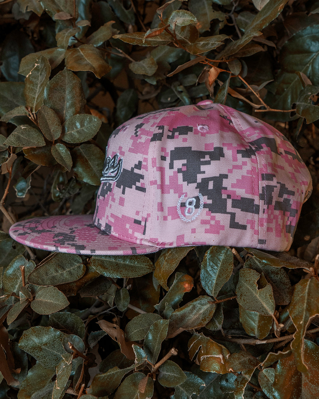 Pink Camo Cursive Ochos (W/Patch)