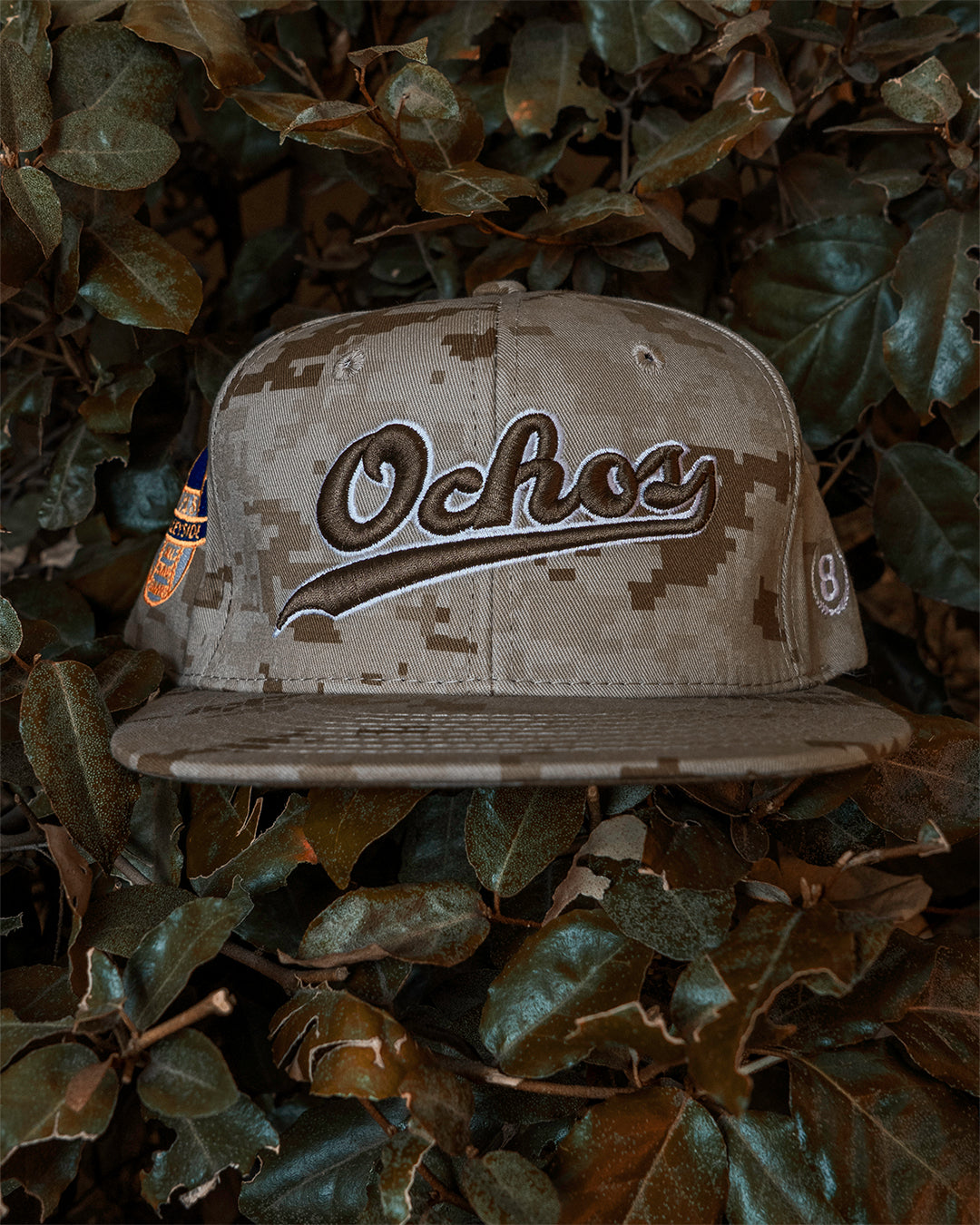 Tan Camo Cursive Ochos (W/Patch)