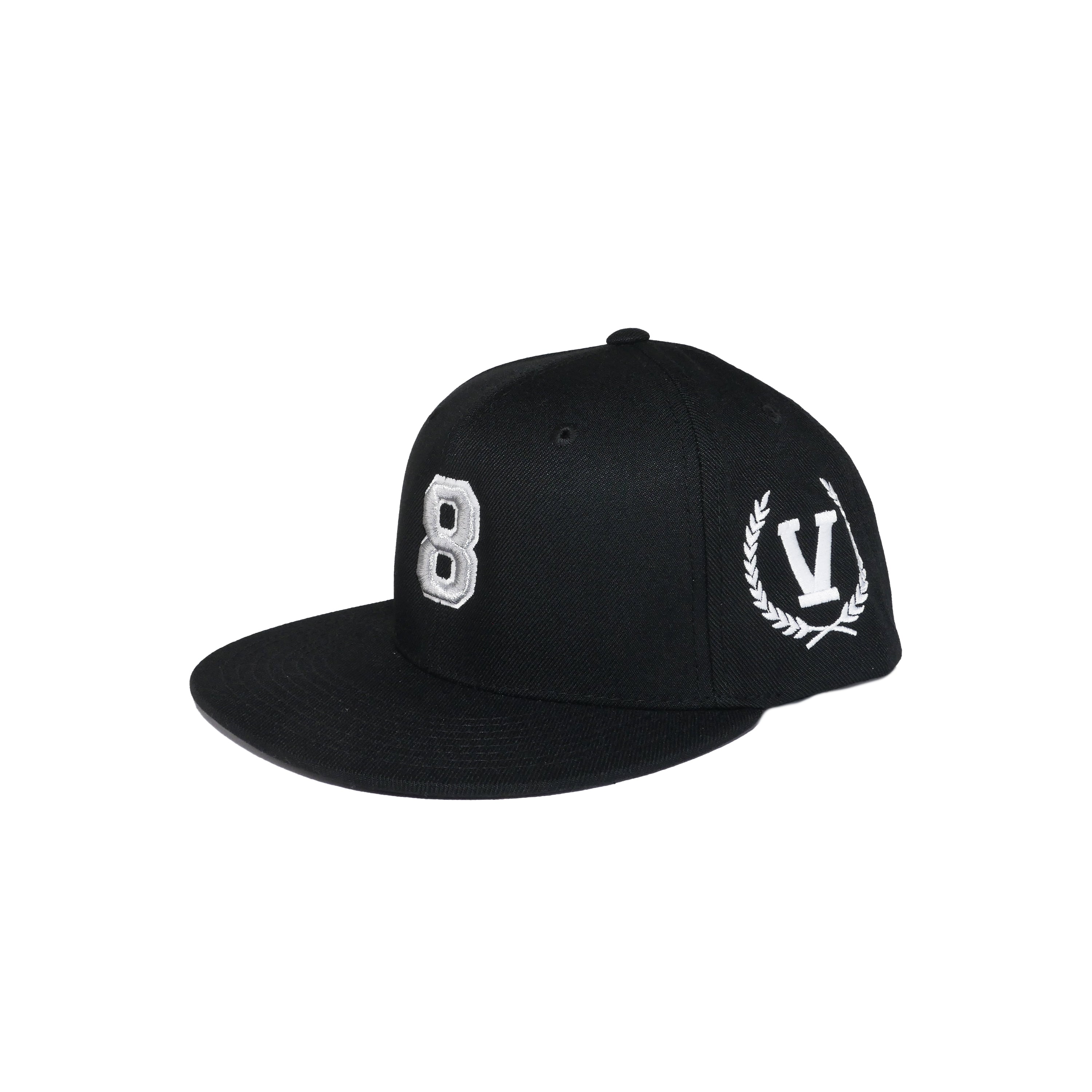 Black 8 Hat Snapback - ValleySide 818